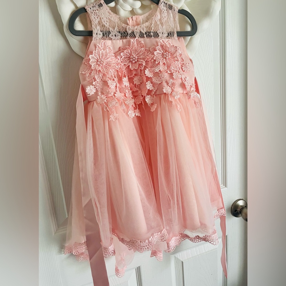 Beautiful formal dress for toddler, Blush Pink